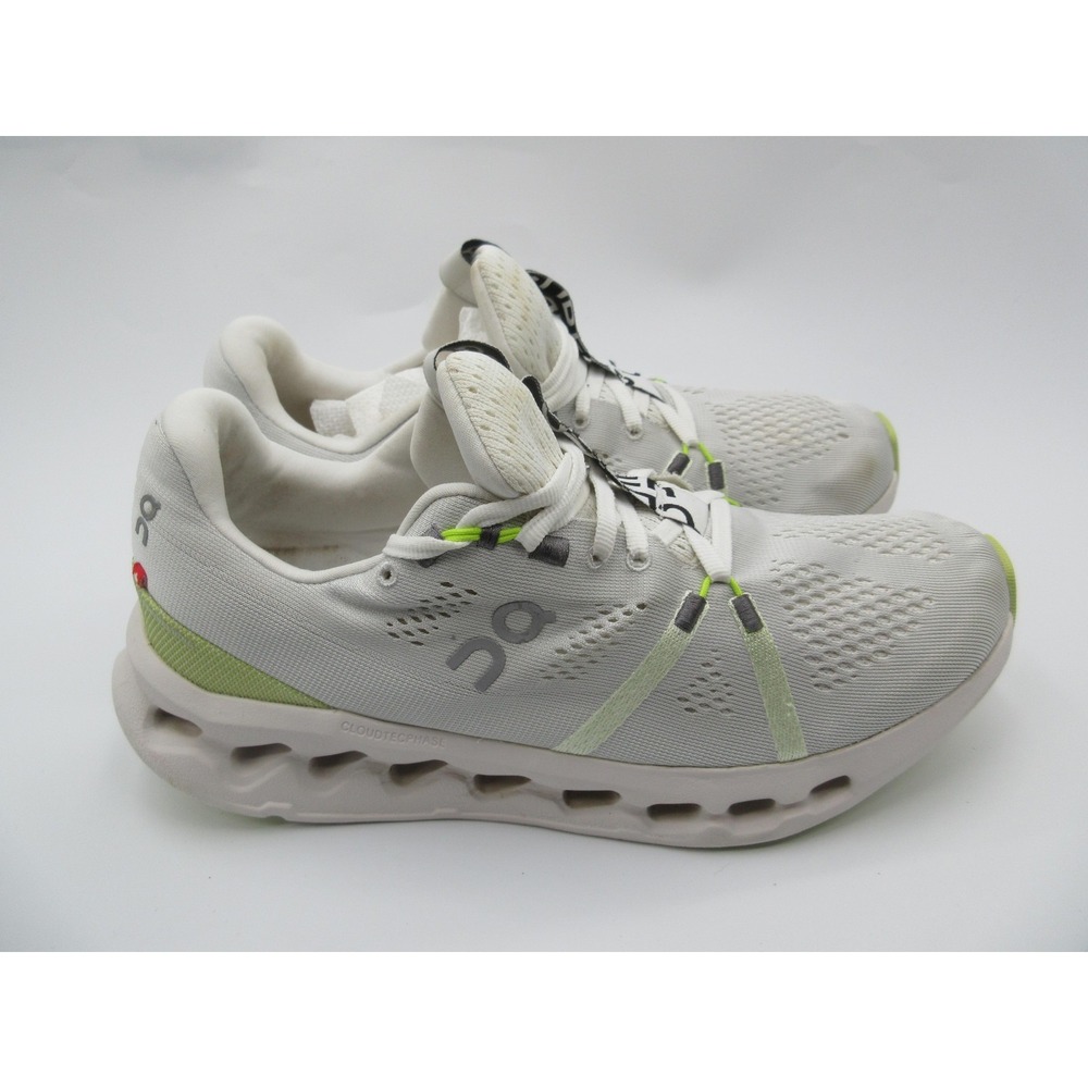 On Running Shoes Womens Size 9 White Green Cloudsurfer Sneakers Road Running